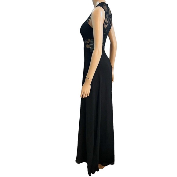 Marciano Jasmeen Maxi Dress Lace Chiffon Black Nude Sleeveless - Picture 4 of 9